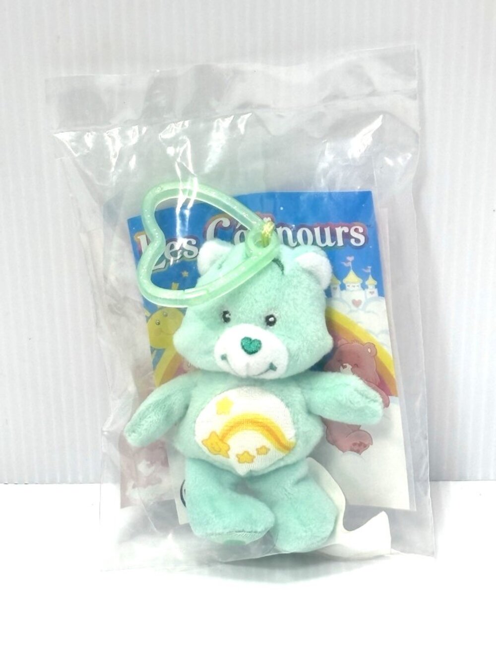 Care Bears Wish Bear Mini Clip-On Plush Burger King Kids Meal Toy New Sealed